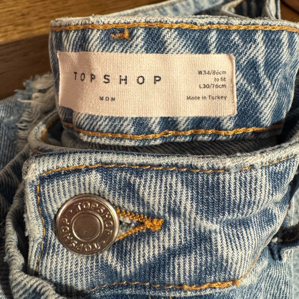 Topshop Ripped High Rise Mom Jeans - Picture 5 of 7